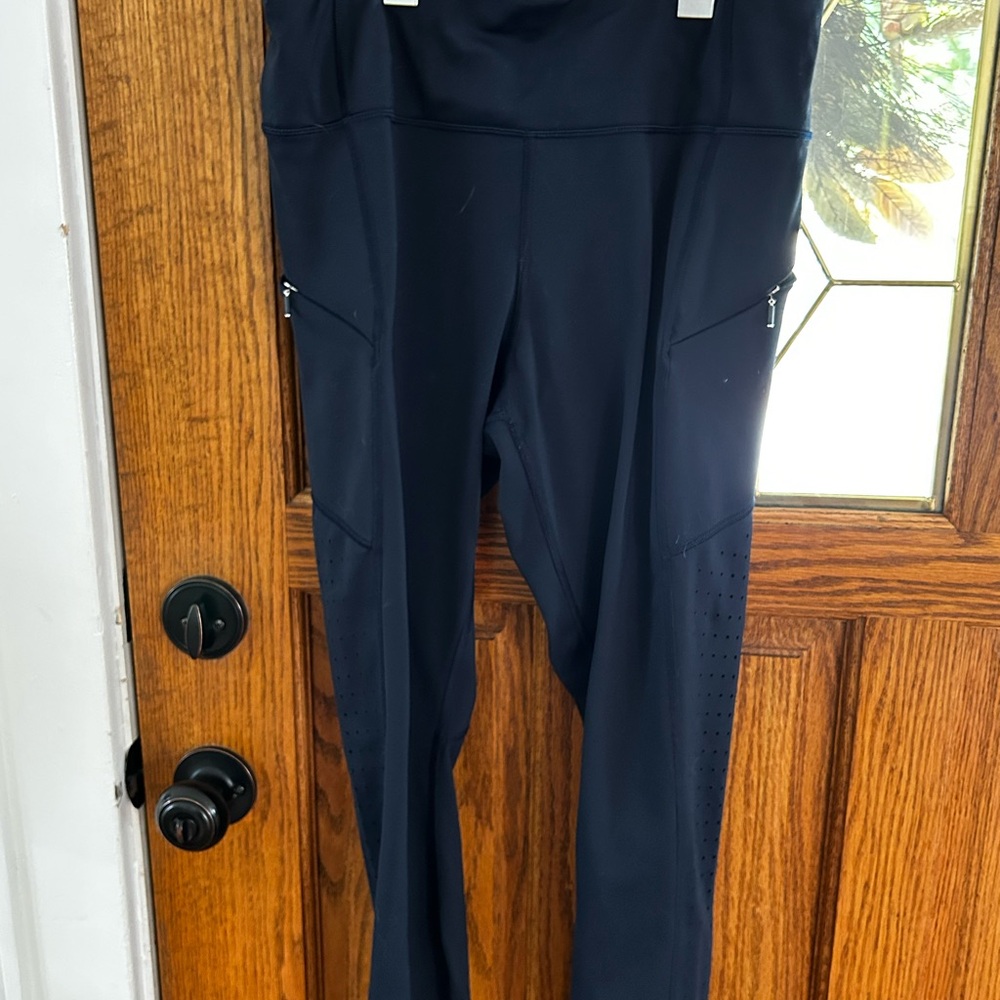 Athleta Navy High-Waisted Leggings